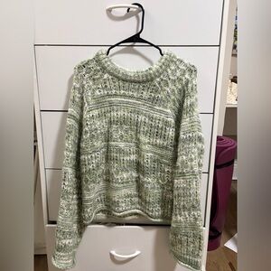 Green bell sleeve sweater